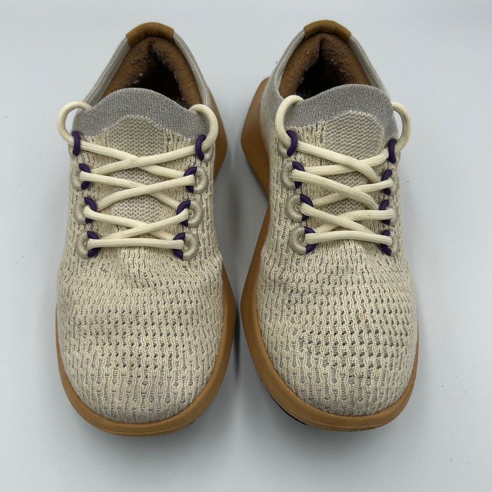 Allbirds Tree Dasher 2 Running Shoes Womens 6.5 Cream Tan Purple TD2 W6.5